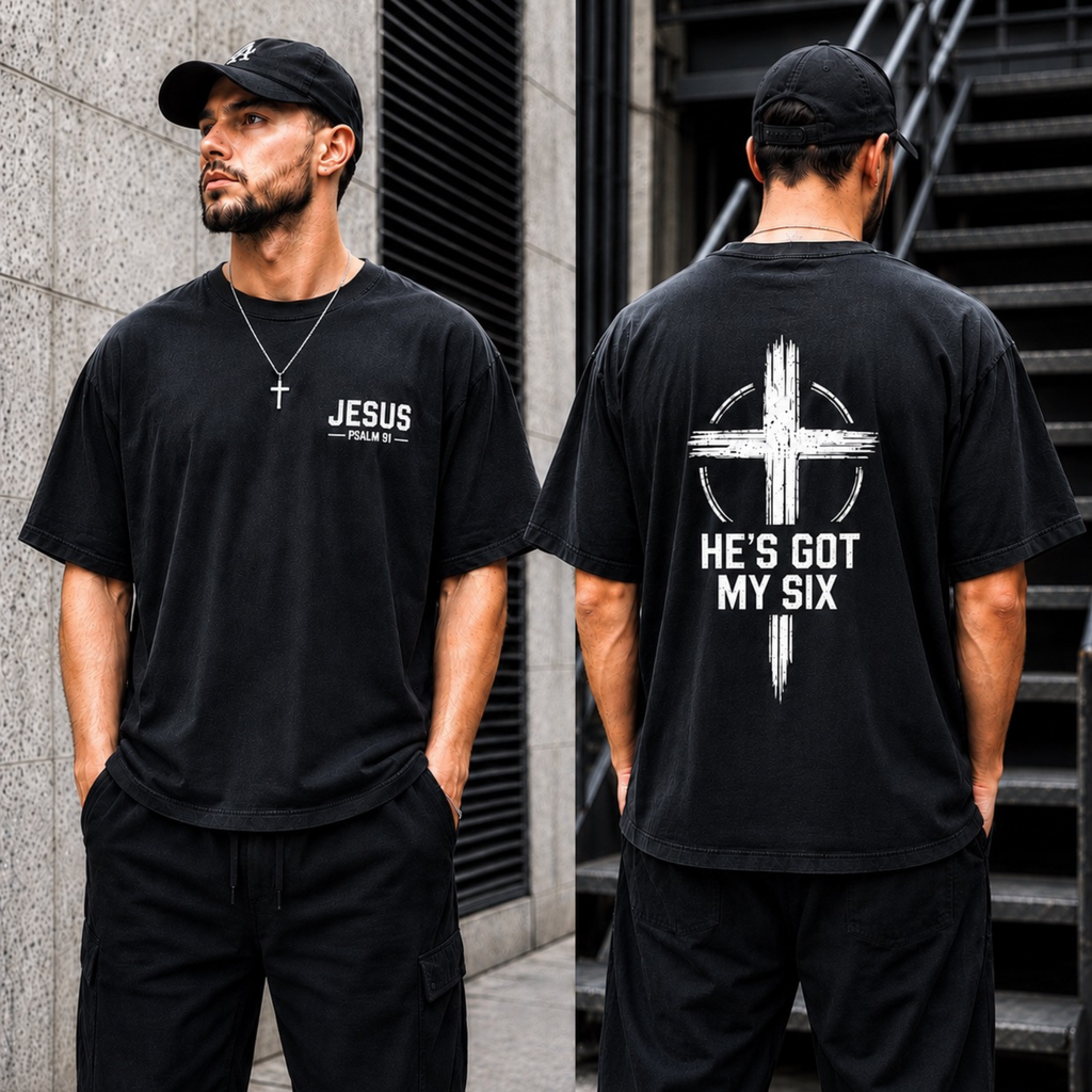 He’s Got My Six – Christian Graphic Tee