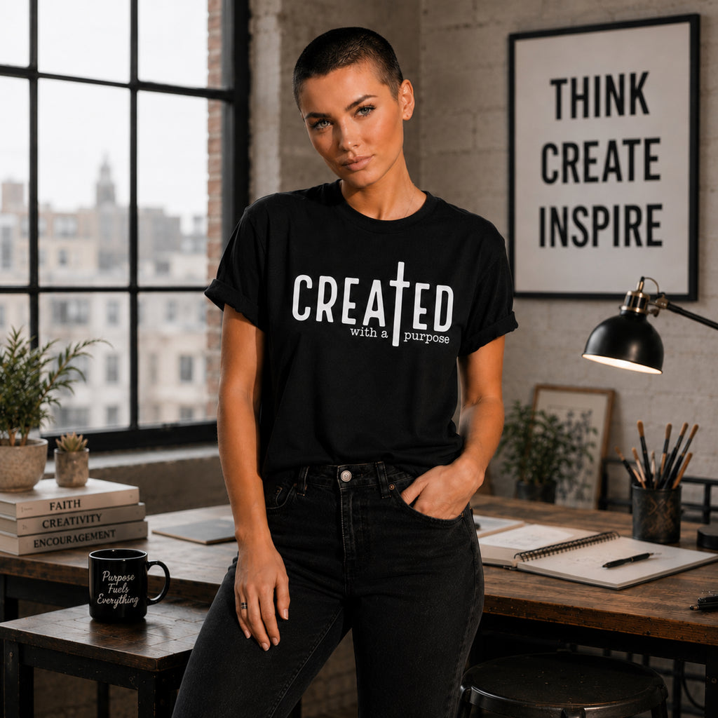 Created with a Purpose – Christian Faith Tee