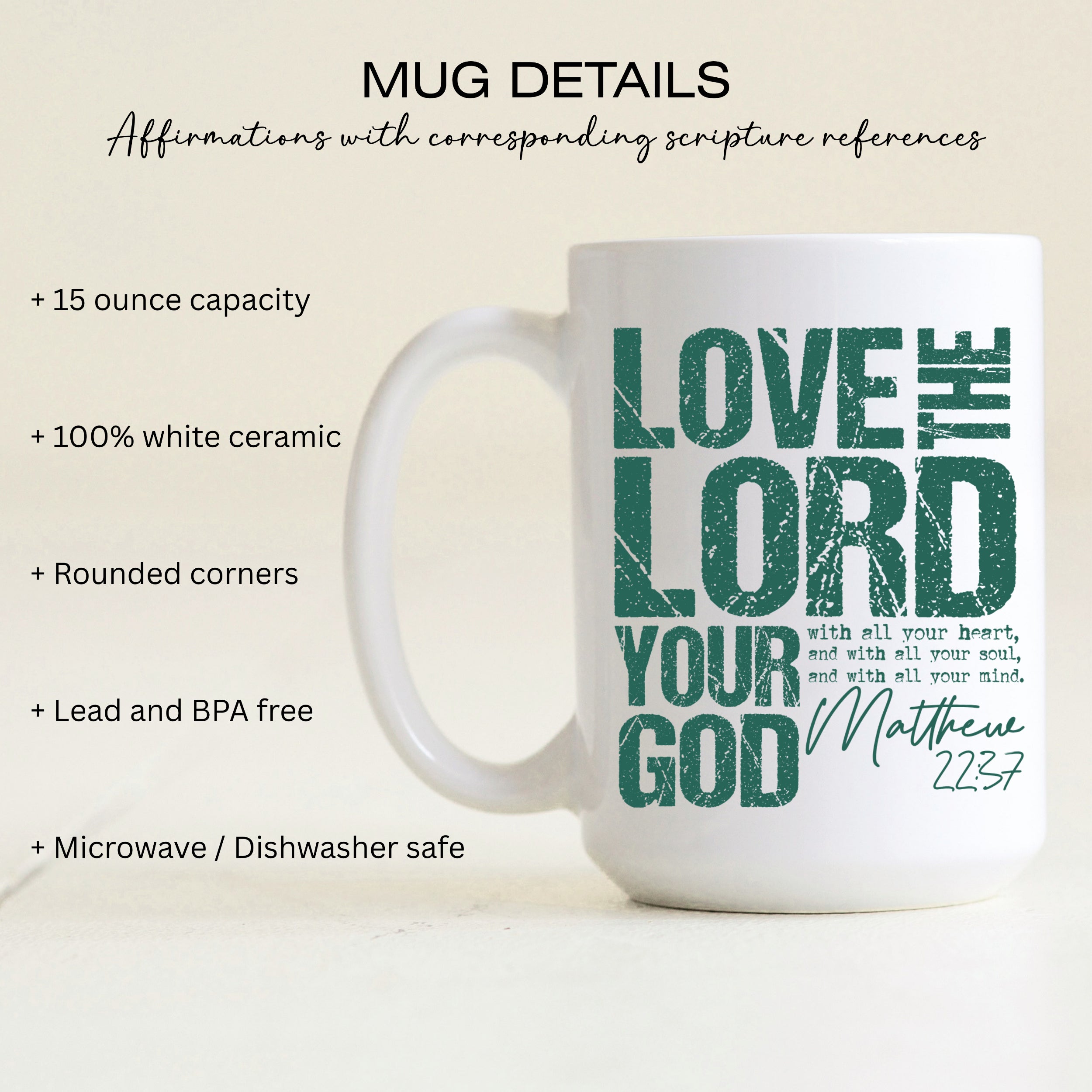 Love the Lord Your God - Mug (White/Green)