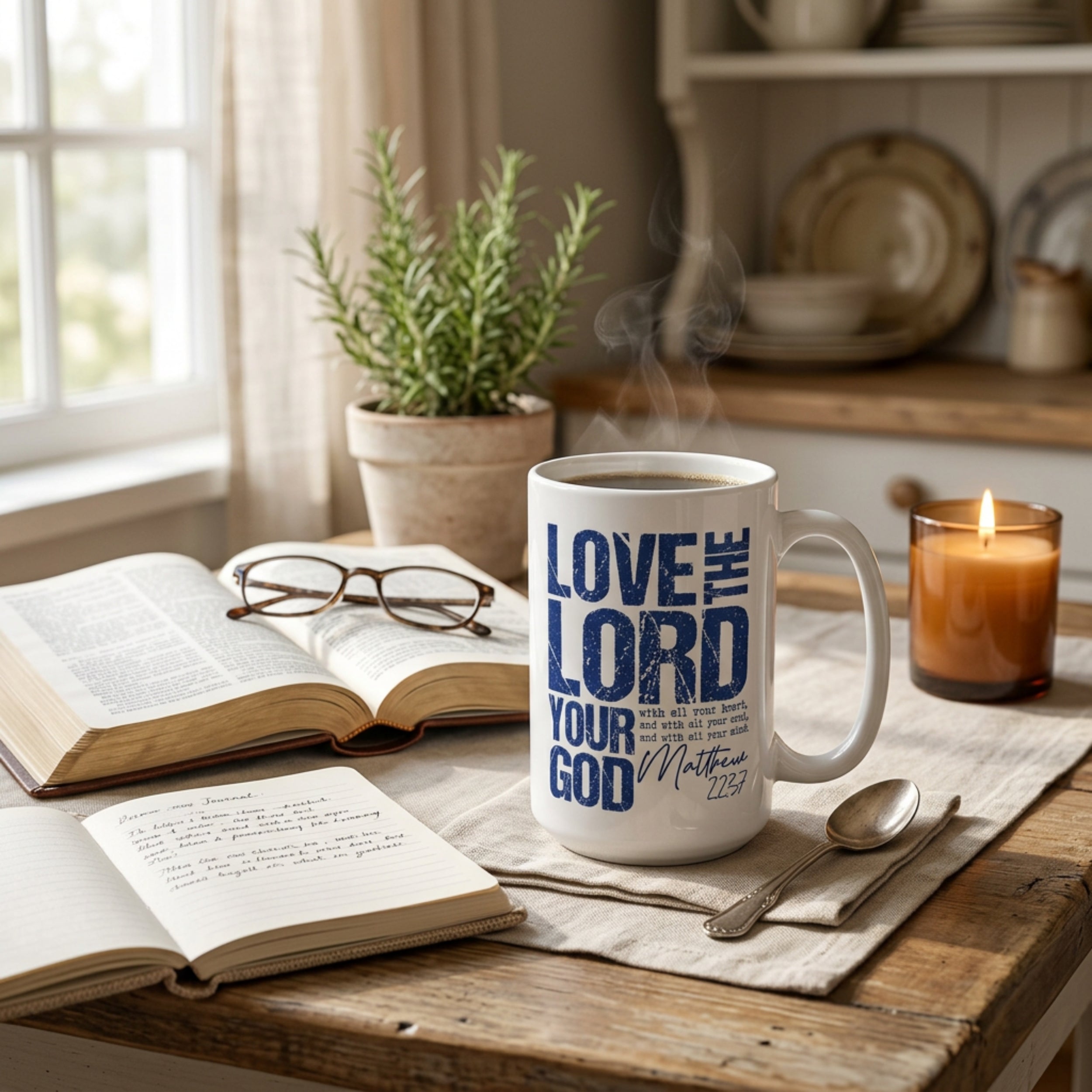 Love the Lord Your God – Mug (White/Navy)