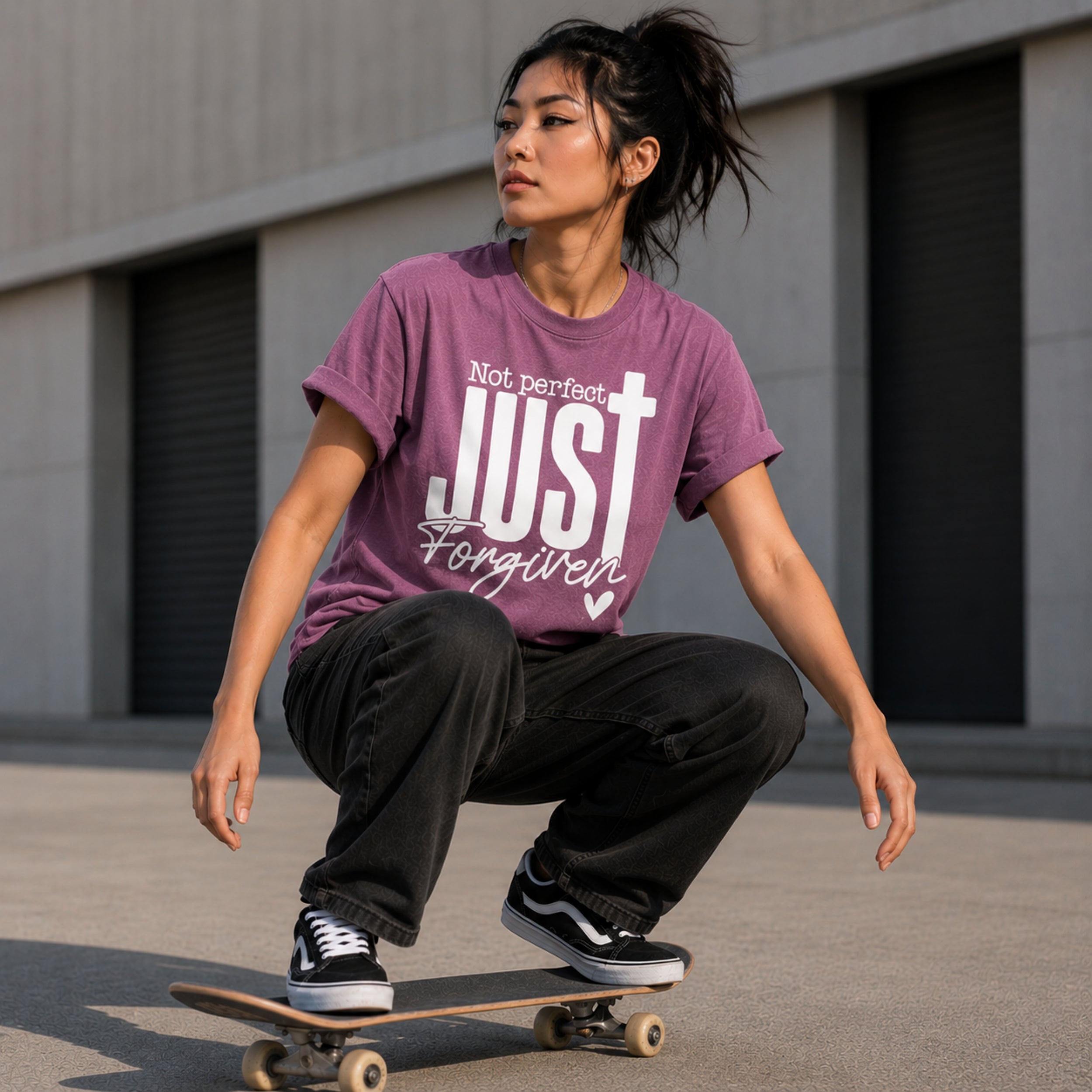 Not Perfect Just Forgiven – Christian Grace Tee for Women