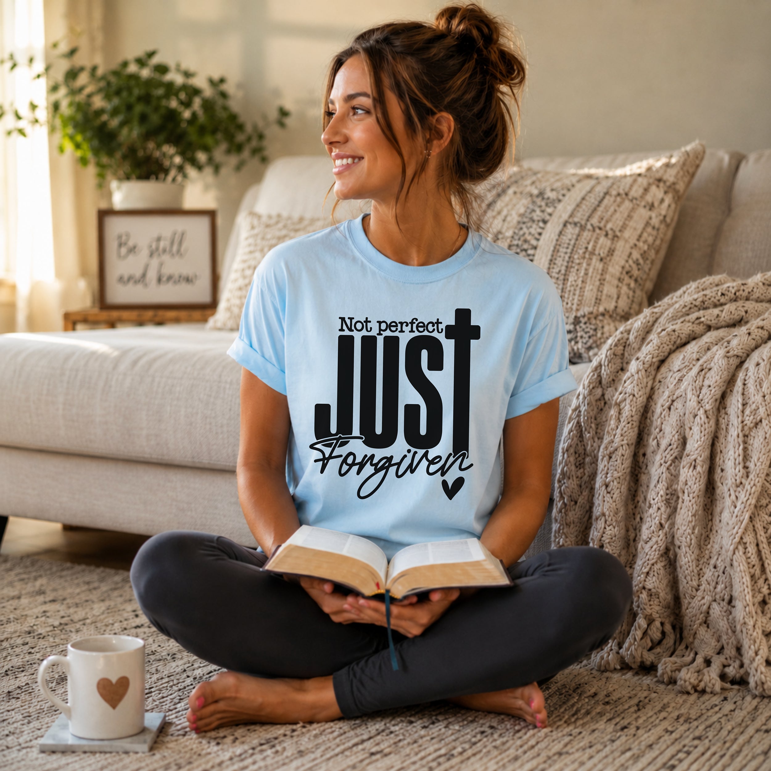 Not Perfect Just Forgiven – Christian Grace Tee for Women