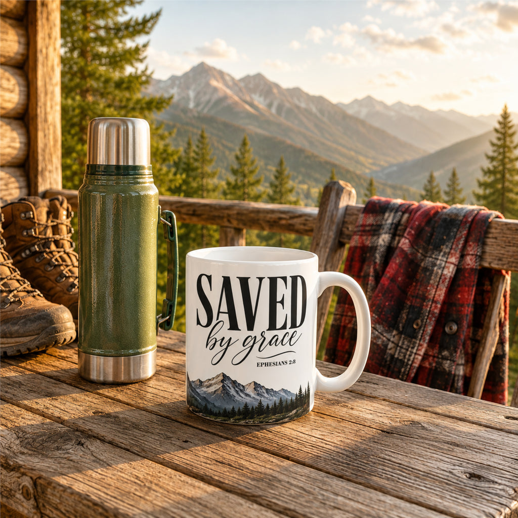 Saved by Grace - Rustic Mountain Mug