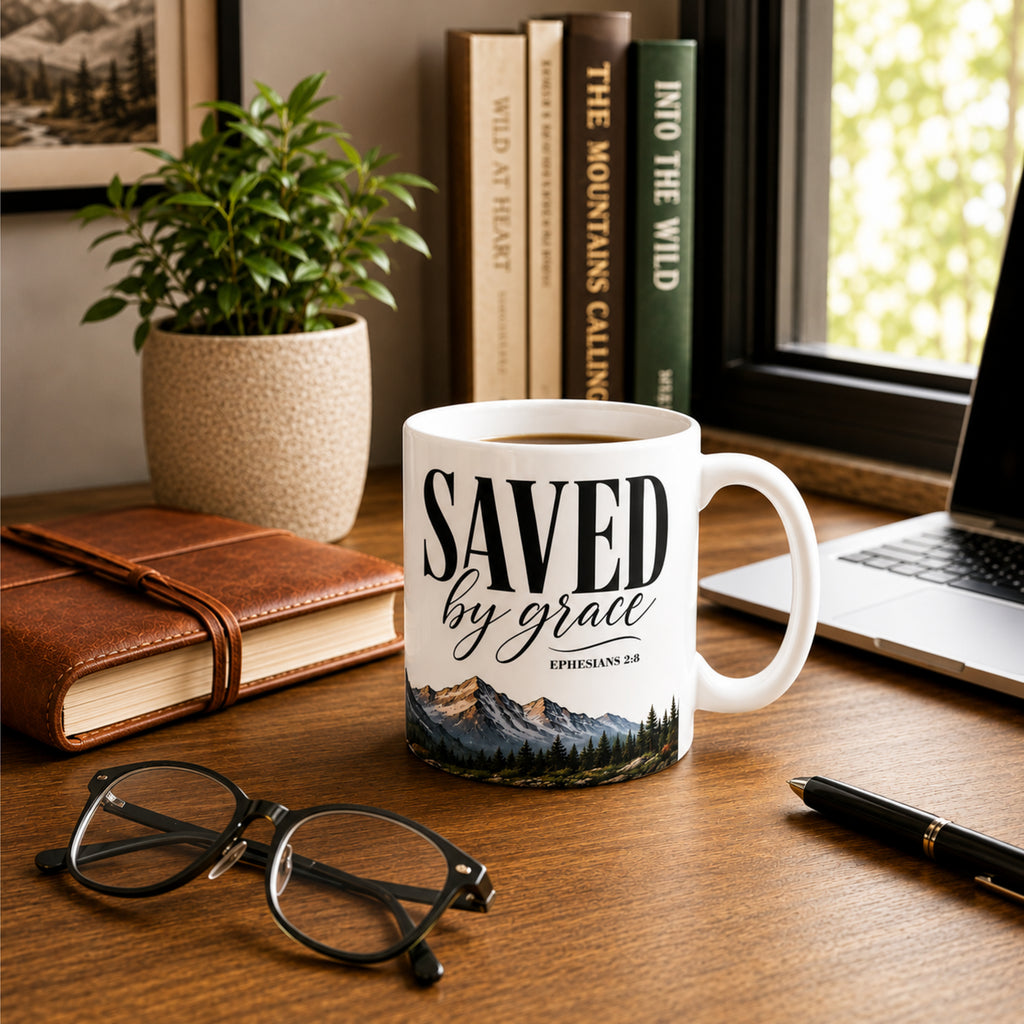 Saved by Grace - Rustic Mountain Mug