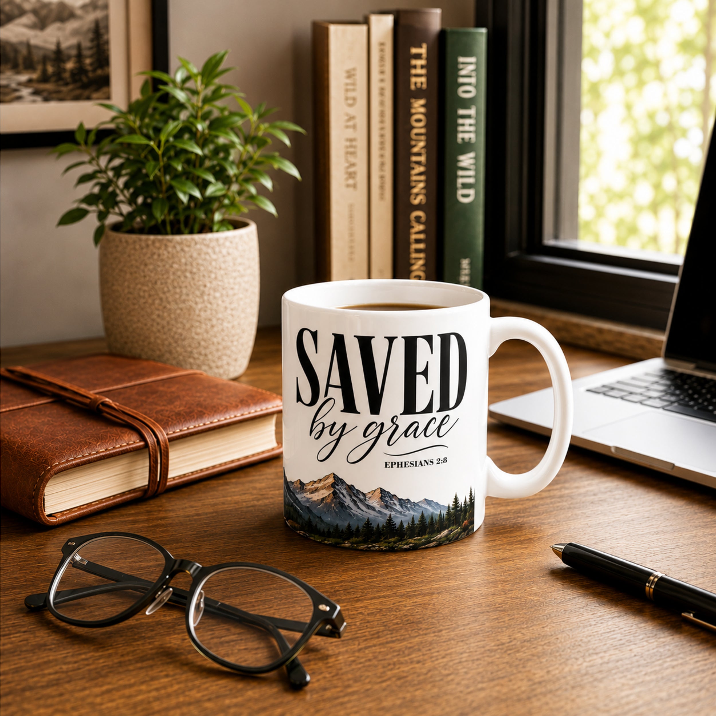 Saved by Grace - Rustic Mountain Mug