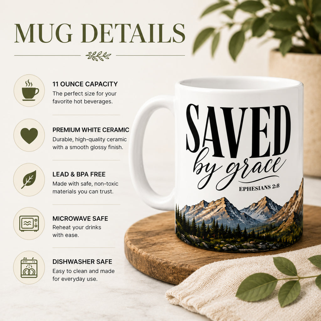 Saved by Grace - Rustic Mountain Mug