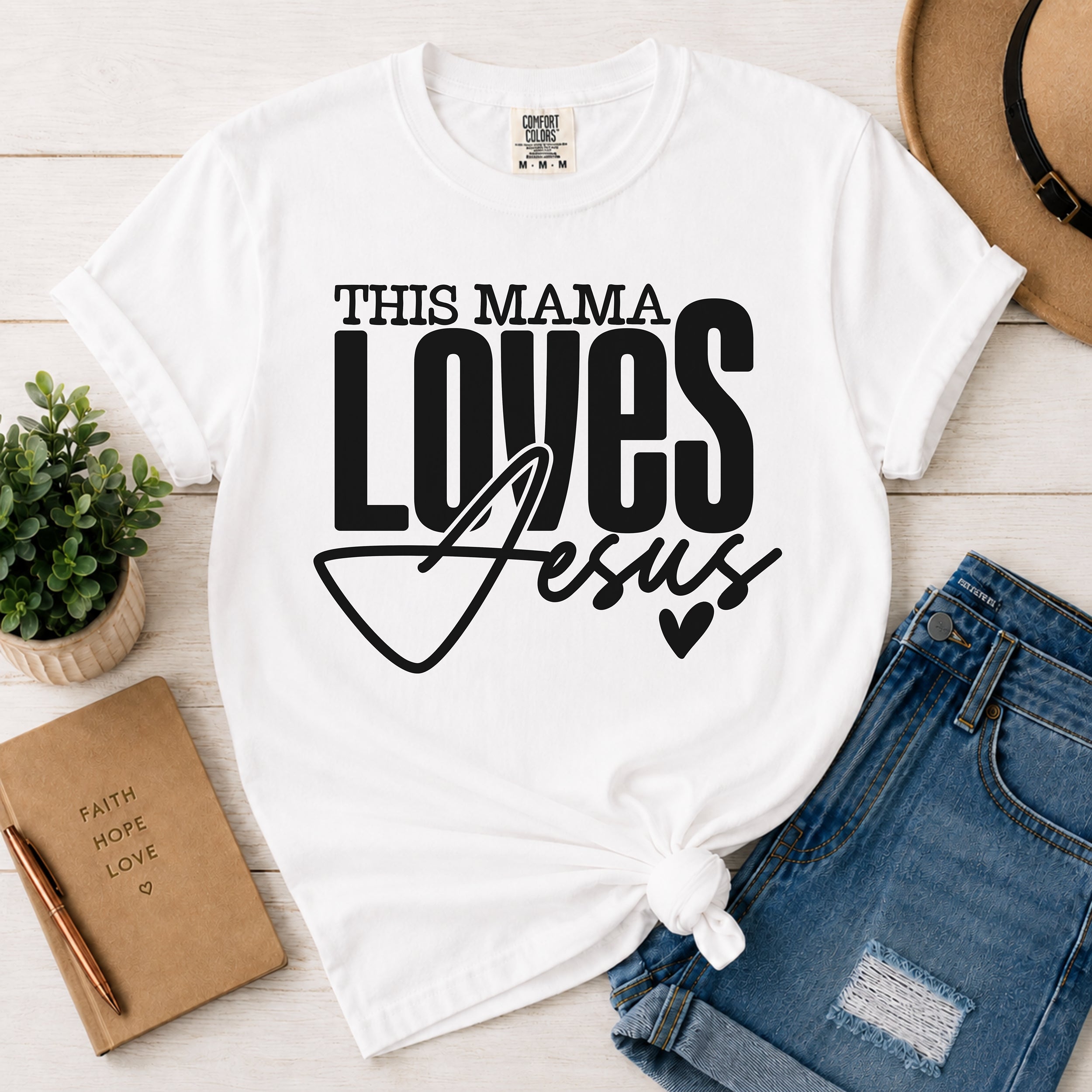 This Mama Loves Jesus – Christian Faith Tee