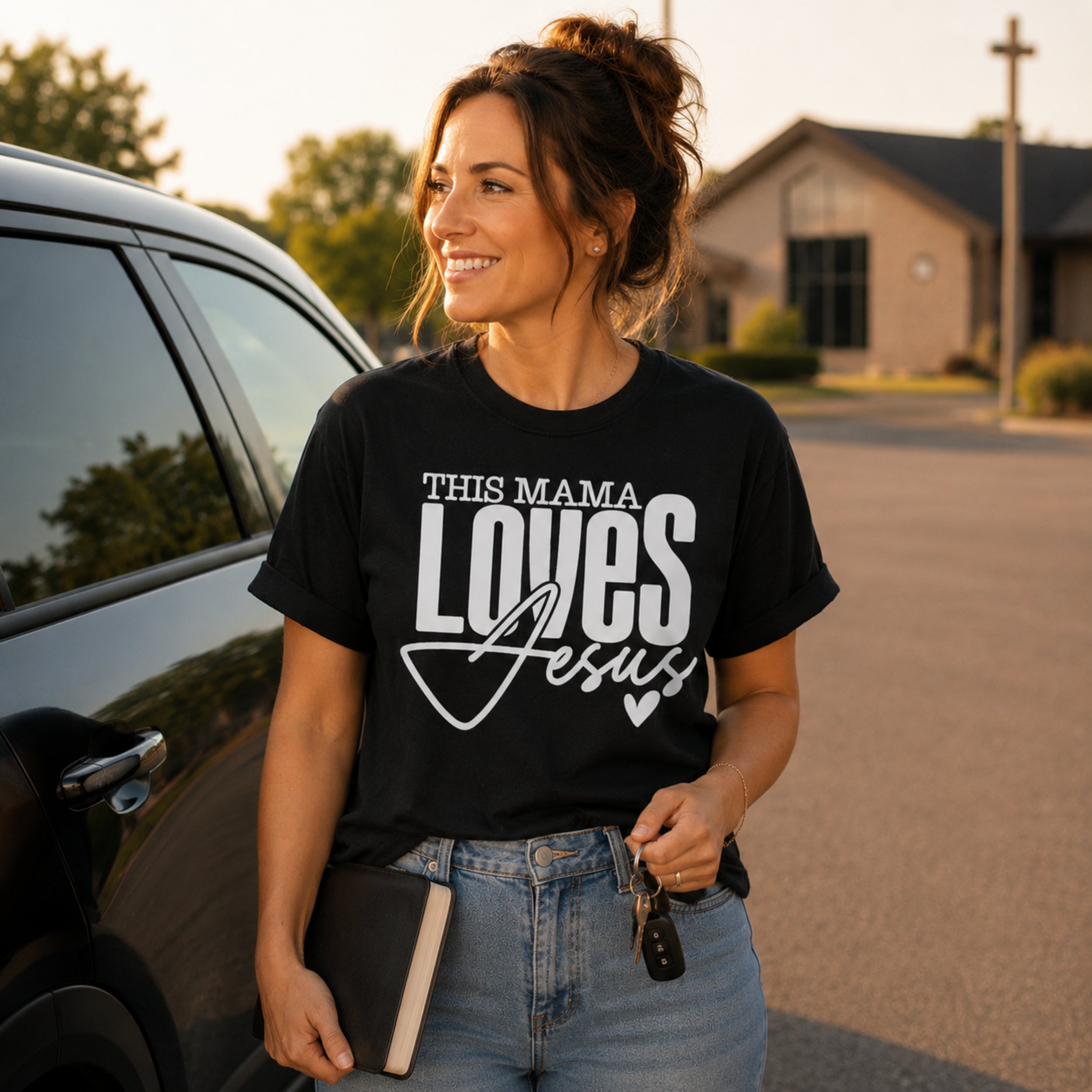 This Mama Loves Jesus – Christian Faith Tee