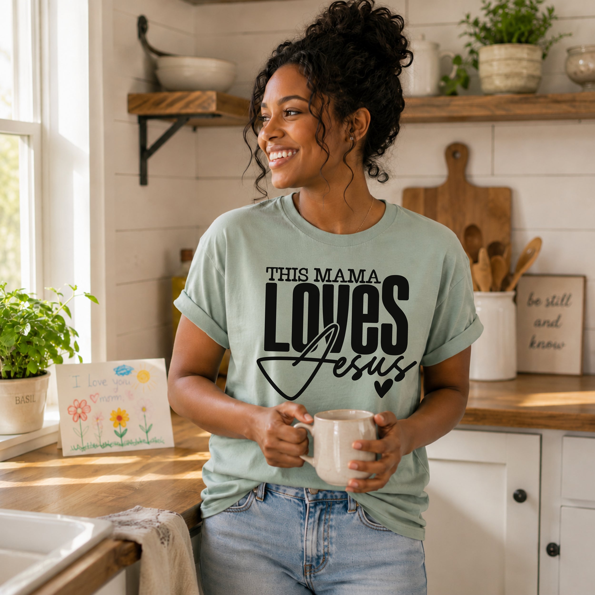 This Mama Loves Jesus – Christian Faith Tee