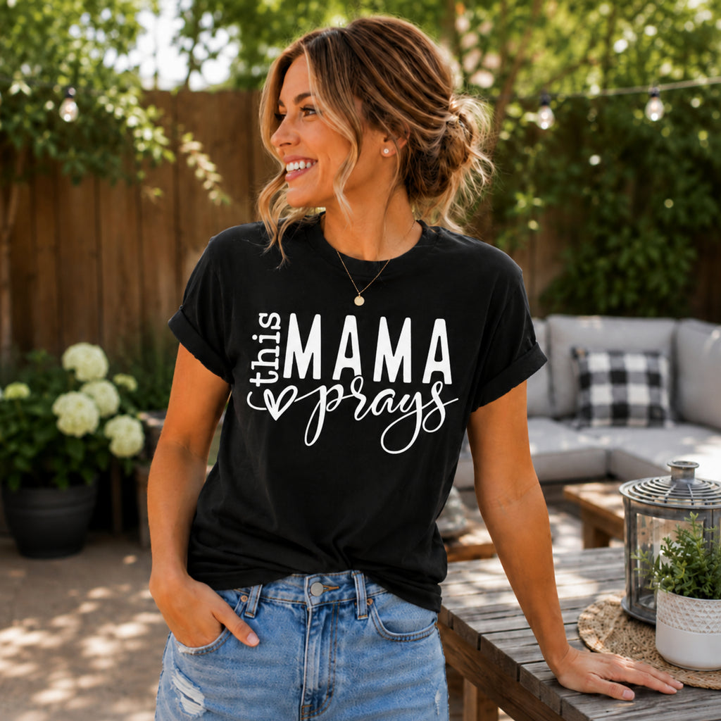 This Mama Prays – Christian Mom Tee